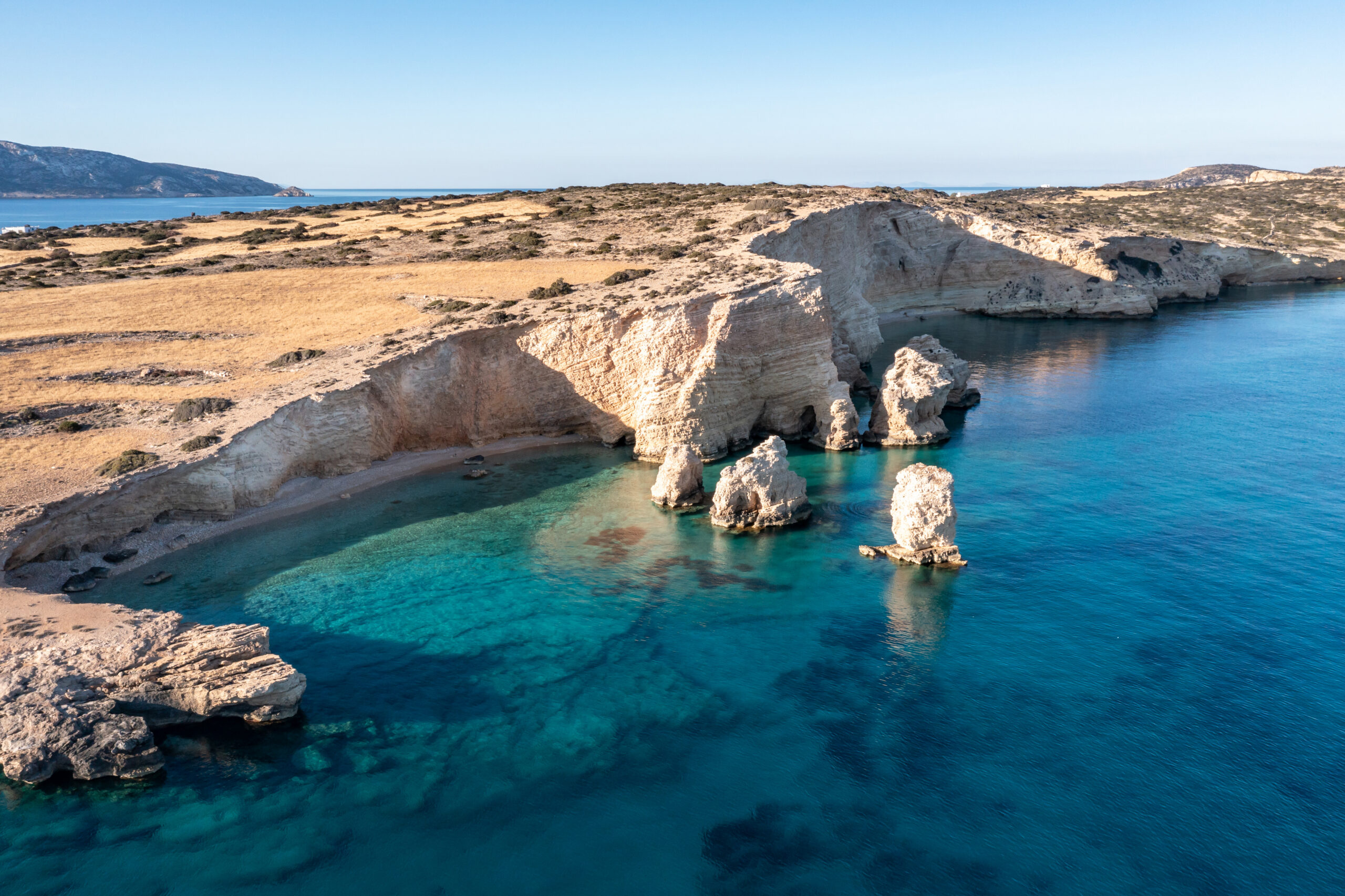 Greece,,Small,Cyclades,Islands.,Kato,Koufonisi,Secluded,Beaches,Aerial,Drone