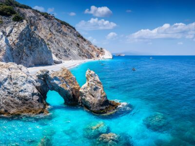 Aerial,View,Of,The,Beautiful,Lalaria,Beach,At,Skiathos,Island,