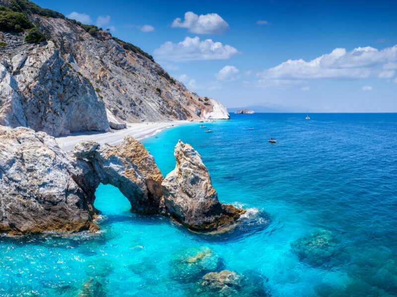 Aerial,View,Of,The,Beautiful,Lalaria,Beach,At,Skiathos,Island,
