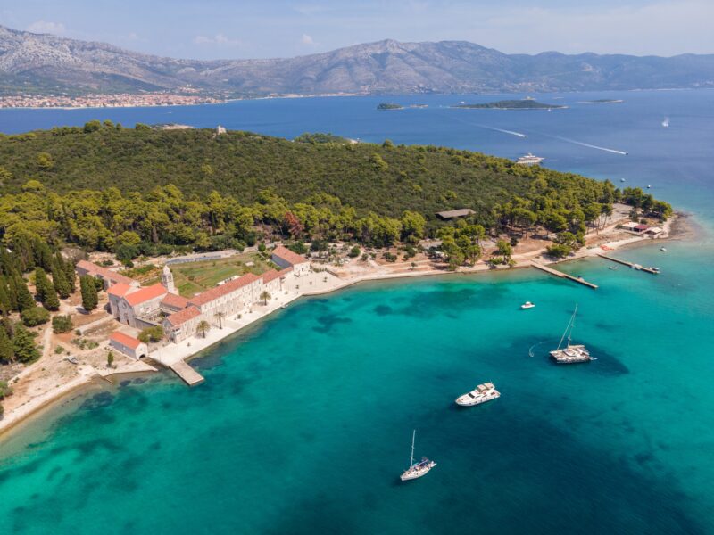 Aerial,Panorama,Of,Badija,Island,Near,Kor?ula,,Croatia,,Lush
