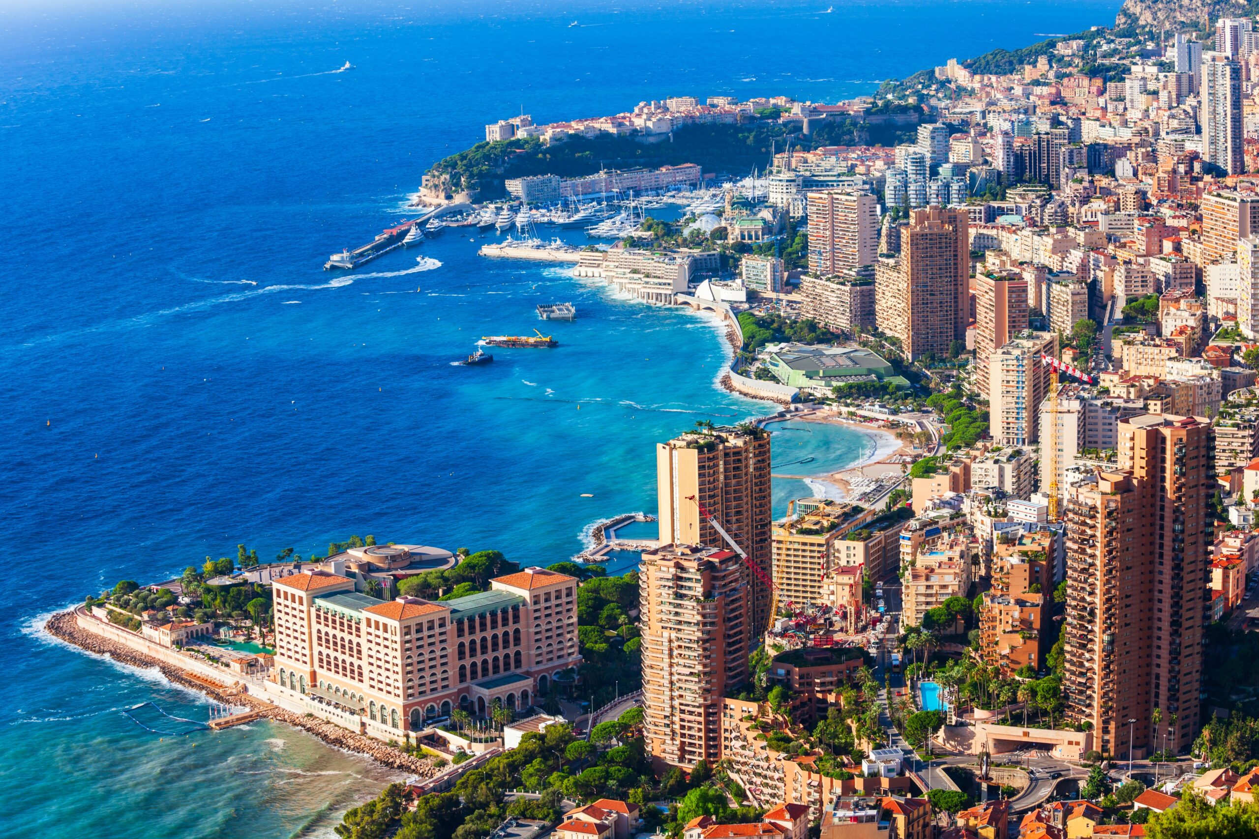 Monte,Carlo,,Monaco,Aerial,Panoramic,View.,Monaco,Is,A,Country